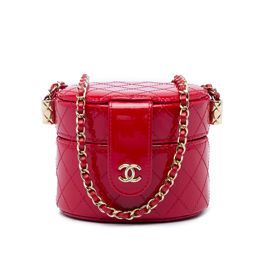 Pre-Loved Chanel Mini Quilted Patent CC Allure Vanity Case